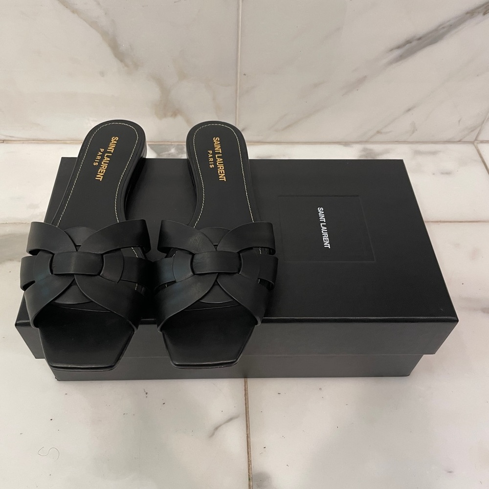 AUTHENTIC YSL TRIBUTE SANDALS. BRAND NEW.